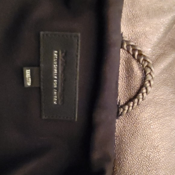 Mackage Aritzia Metallic Gunmetal Pewter lambskin leather motorcycle jacket xxxs - Picture 6 of 12